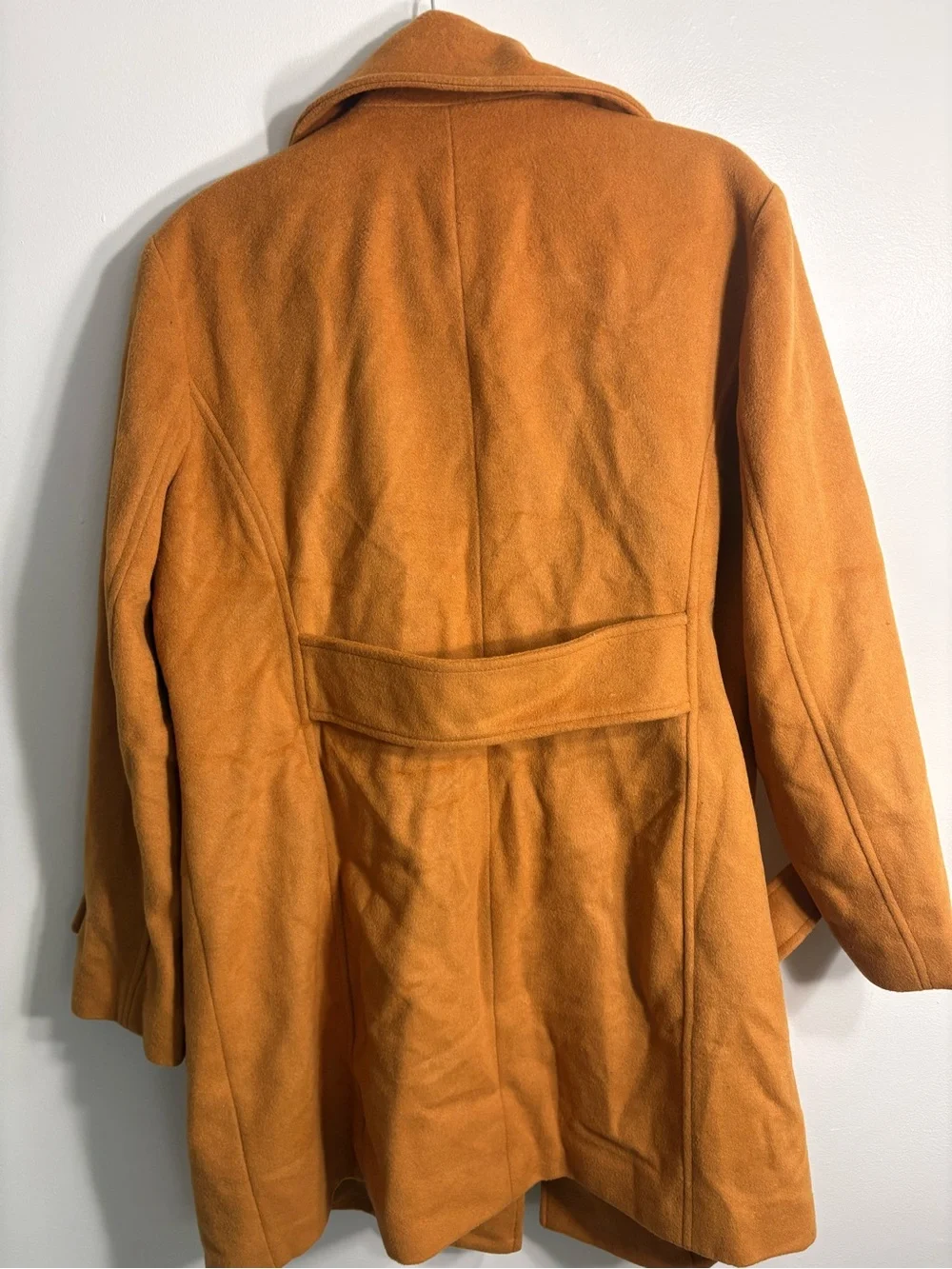 Michael Kors Double-Breasted Orange Pea Coat